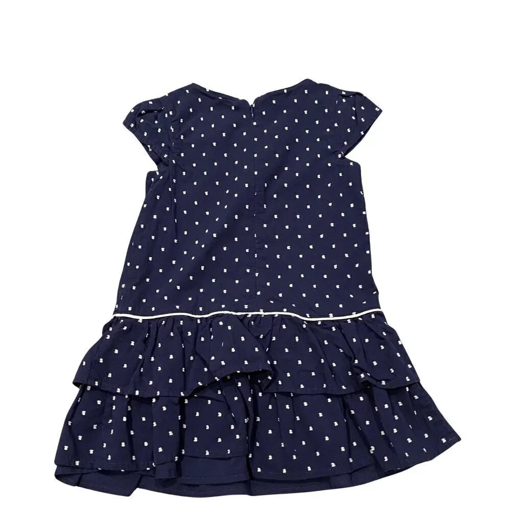 Gymboree Girl's Swiss Dot Ruffle Dress (Navy Blue) - Size 4 - Like New!